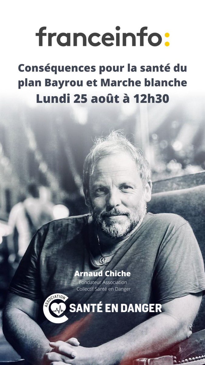 Arnaud Chiche (@chichearnaud) on Twitter photo J’enchaînerai sur les ondes de <a href="/franceinfo/">franceinfo</a> en plateau à 12h30 pour les mêmes sujets de budgets en santé et des mobilisations à venir. J’enchaînerai sur les ondes de <a href="/franceinfo/">franceinfo</a> en plateau à 12h30 pour les mêmes sujets de budgets en santé et des mobilisations à venir.