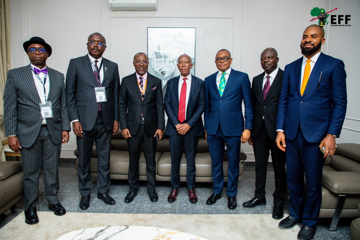 EFFSouthAfrica's tweet image. ♦️In Pictures♦️

The President and CIC @Julius_S_Malema met for the first time with the President of the Nigerian Bar Association (NBA), Mazi Afam Osigwe SAN, ahead of the 2025 NBA Annual Conference in Enugu. 

This important meeting highlights a shared commitment to Pan-African…