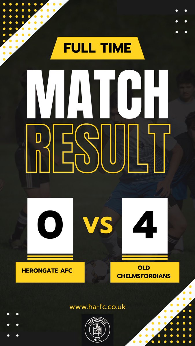A tough day at The Gate, falling 4-0 to last year’s league winners Old Chelmsfordians. Still chasing that first win, but spirits stay high. Next up: Old Southendians – we go again 🟡⚫️ #Upthegate