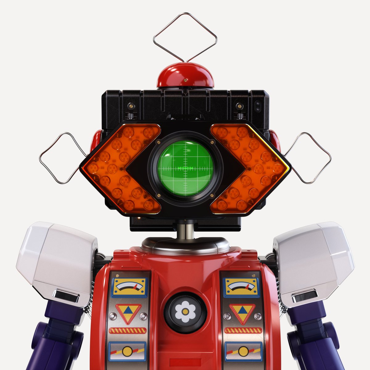 *bzzzt [!]

*meet Automato!ds #1 [:]  

Antenna - Wire Cap
Arms - Mech Jumper
Ears - Retro Wire
Eyes - Cyclops Oscilloscope
Face - Detour
Shell - Retro Command Toy
Widget - Flower

*assemble a new one at automatoids.com [.]