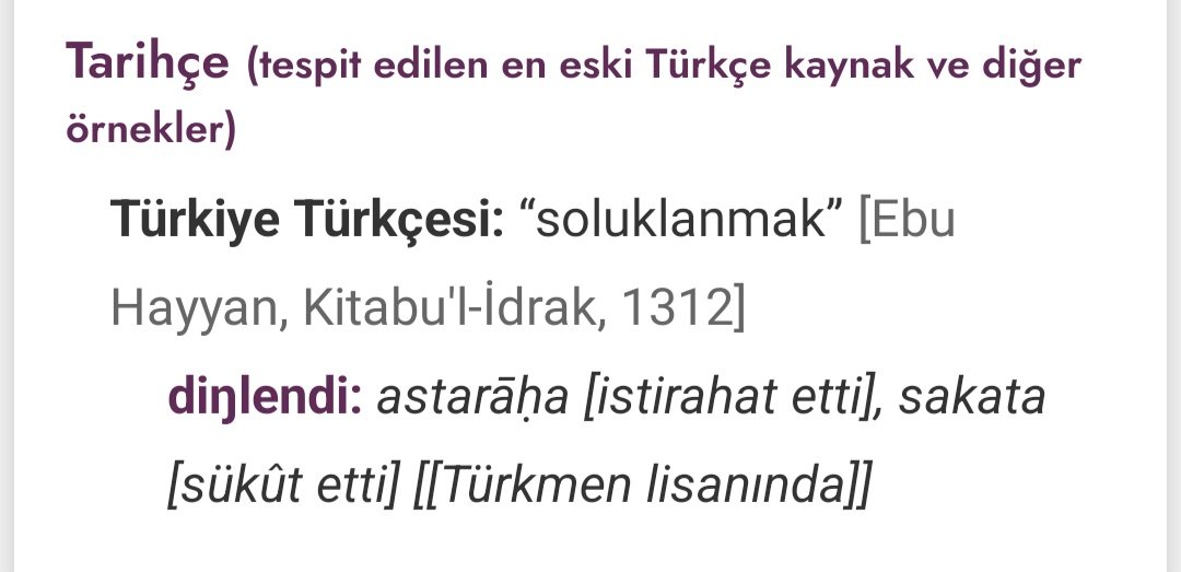 Türkçede; asırlar geçse, kelimeler değişse de mantık aynı kalıyor.
Örneğin:
Dinlen- fiili, ETü Tıŋ "soluk, nefes" sözünden geliyor. Yani Dinlenmek aslında "soluklanmak, nefeslenmek" demek.

dinlenmek>soluklanmak>nefeslenmek