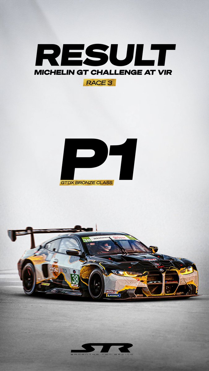 samanthatanracing (@stracing_team) on Twitter photo Another GTDX Bronze win for <a href="/STR_Samantha/">Samantha Tan🇨🇦</a>! 🥳🍾🥇
<a href="/BMWMotorsport/">BMW M Motorsport</a> <a href="/VIRNow/">VIRginia International Raceway</a> <a href="/IMSA/">IMSA</a> Another GTDX Bronze win for <a href="/STR_Samantha/">Samantha Tan🇨🇦</a>! 🥳🍾🥇
<a href="/BMWMotorsport/">BMW M Motorsport</a> <a href="/VIRNow/">VIRginia International Raceway</a> <a href="/IMSA/">IMSA</a>