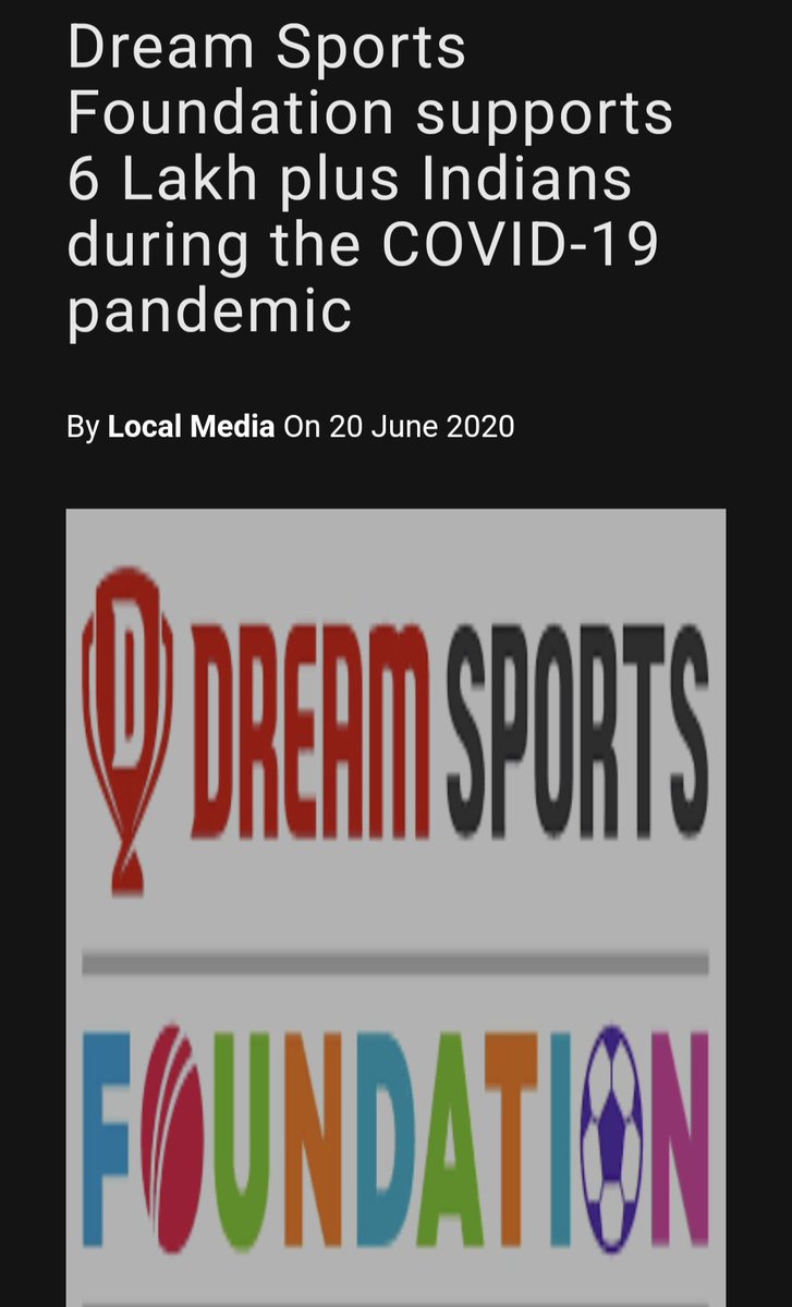 Harryhs06's tweet image. People bash #Dream11 but ignore how much it gave back to society 👇
1. COVID-19 Relief Efforts
Through the Dream Sports Foundation, over 6 lakh Indians were supported during the pandemic. This included distribution of 60,000 food packets, 3,500 hygiene kits, 3,500 PPE kits, and…