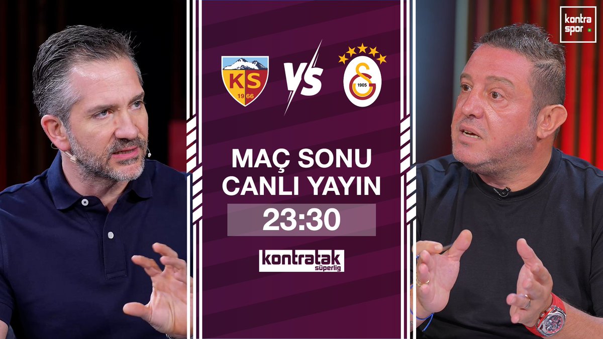 Kontraspor (@kontrasporcom) on Twitter photo 🆚 Kayserispor - Galatasaray
🇹🇷 Süper Lig
▶ 23.30
🗣️ <a href="/NihatKahveci8/">Nihat Kahveci 🇹🇷</a> ve <a href="/nebilevren/">Hussein Nebil Evren</a> maç sonunu canlı yayınla Kontratak'ta değerlendiriyor.
📺 youtube.com/live/gbJmsayEP… 🆚 Kayserispor - Galatasaray
🇹🇷 Süper Lig
▶ 23.30
🗣️ <a href="/NihatKahveci8/">Nihat Kahveci 🇹🇷</a> ve <a href="/nebilevren/">Hussein Nebil Evren</a> maç sonunu canlı yayınla Kontratak'ta değerlendiriyor.
📺 youtube.com/live/gbJmsayEP…