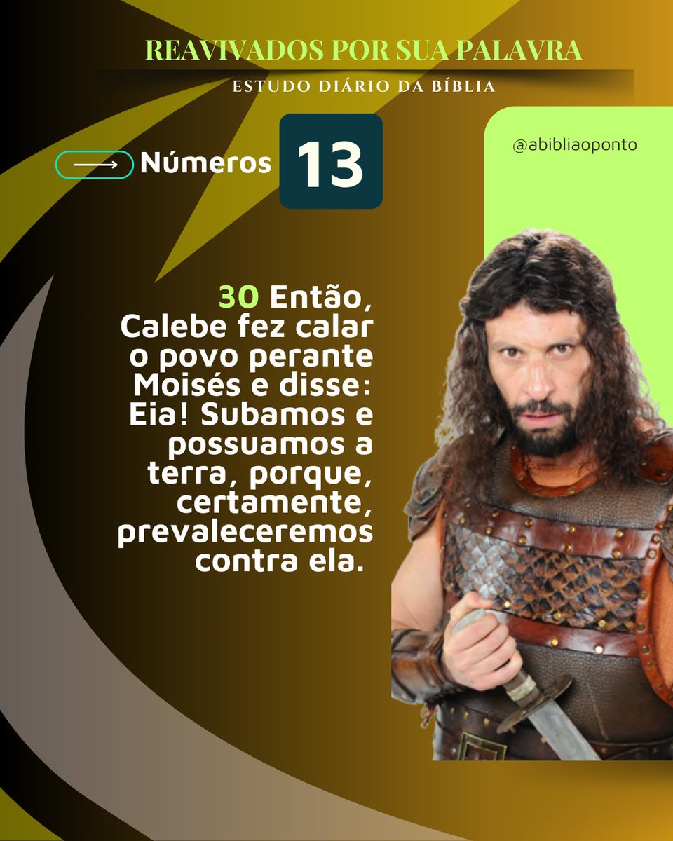 prwalmeida's tweet photo. rpSp - Nm13 | #Calebe
(1) Ele possuía um espírito diferente, cheio de fé.
(2) Reconheceu os obstáculos, mas confiou em Deus acima deles.
(3) Demonstrou coragem moral em se opor à maioria incrédula.
(4) Agarrou-se à promessa divina como certeza prática de vitória.)
“Com coragem moral incomum, Calebe tentou silenciar o clamor do povo e dissipar seus temores. (…) Ele se opôs aos incrédulos com uma fé serena e firme.” (PP, p. 388).