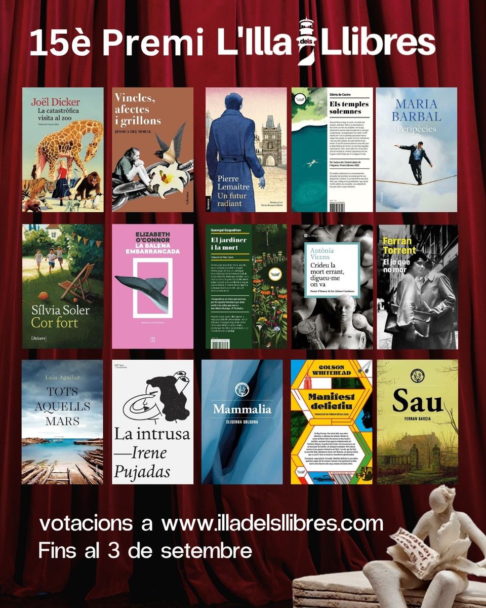 📚 Ja pots votar al 15è Premi L’Illa dels Llibres!

🗳️ Tria els 5 llibres en català que més t’han agradat i ajuda a decidir el guanyador 2025.
⏳ Fins al 3 de setembre!
🔗 illadelsllibres.com/convocat-el-15…
#PremiIlladelsLlibres #LlibresCatalans