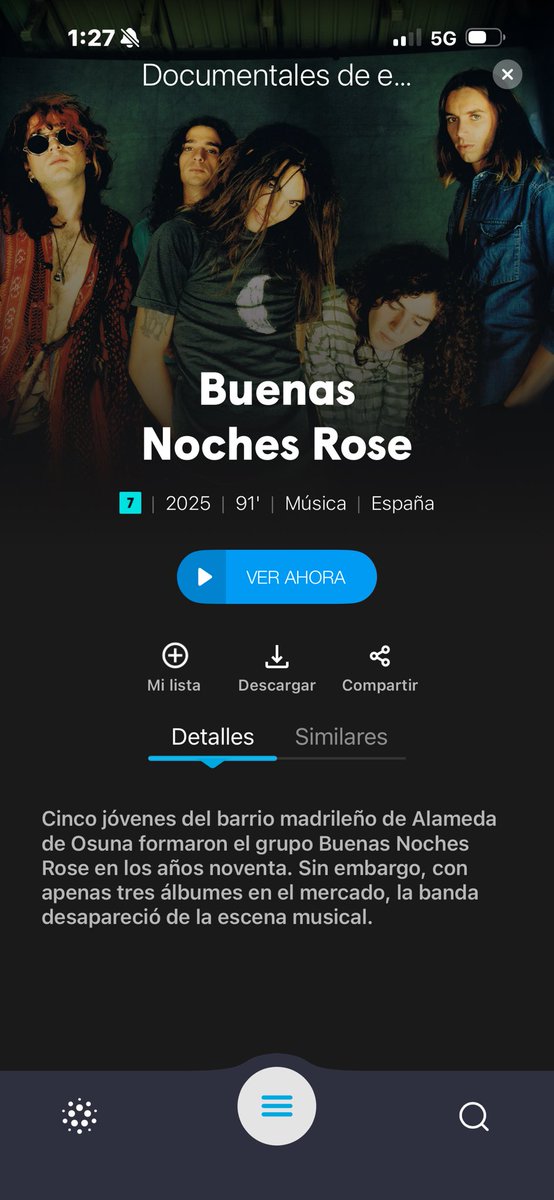 Qué grandísimo documental sobre <a href="/BNOCHESROSE/">Buenas Noches Rose</a>. Lo he disfrutado muchísimo y me ha transportado a aquella época en la que los escuchaba en bucle. Qué gran banda, joder.