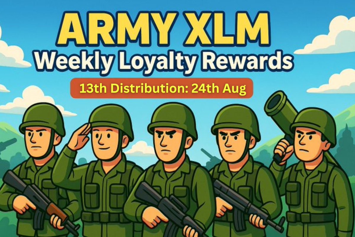 🚨 ARMYXLM LOYALTY WEEK 13 tonight!

1,000,000 $ARMYXLM every week — for the next 5 Years. That’s 240M tokens (24% of total supply) dedicated to our most loyal soldiers.

How it works:
– Hold 1,000,000+ $ARMYXLM 
– We fetch the list of eligible wallets weekly 
– 1,000,000 tokens
