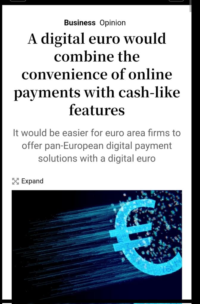The EU is speeding up its plans to implement a European Central Bank digital euro. Mainstream media are trying to generate public buy-in with claims that the digital euro will provide "convenience" and the "freedom to use a single public means of payment" with "cash-like