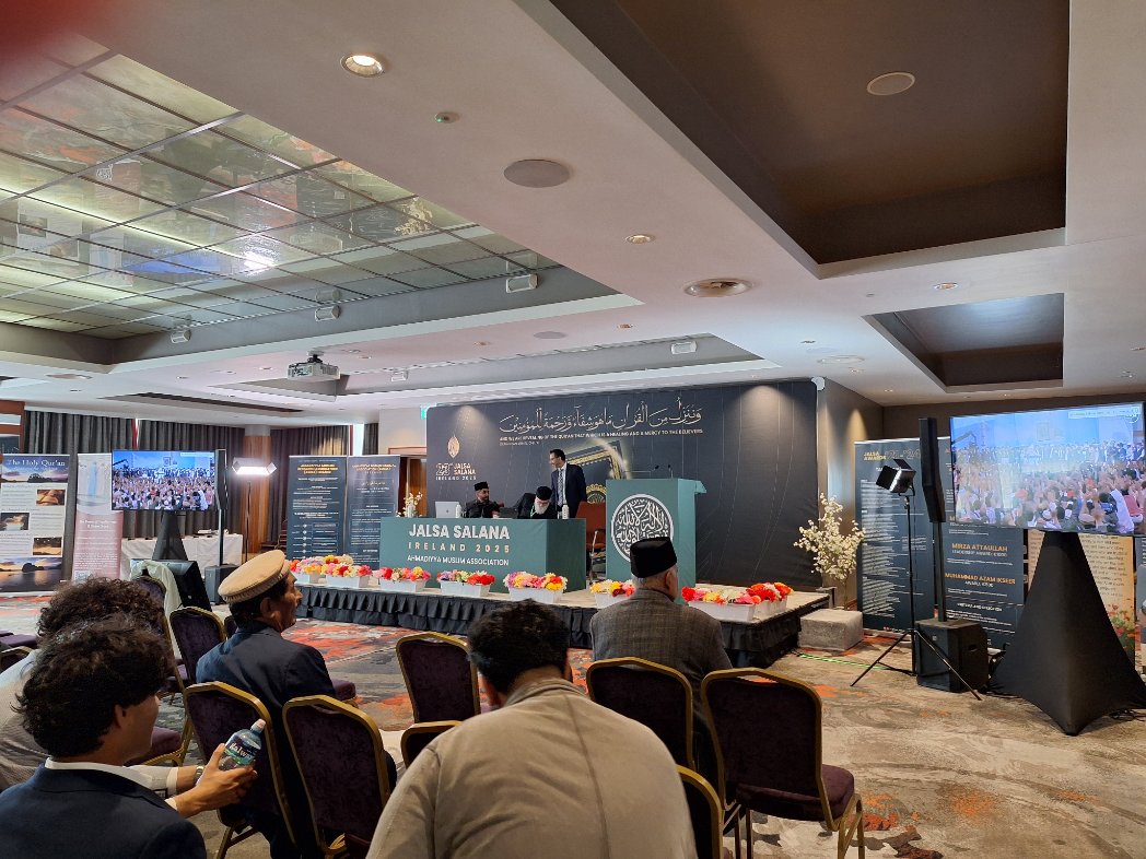 Day 2 or #JalsaSalana Ireland 🇮🇪 
Hundreds of Ahmadiyya Muslims have converged on Galway City for our 23rd Annual Convention. A Q&amp;A session on Tabligh and Tarbiyyat is now being held.