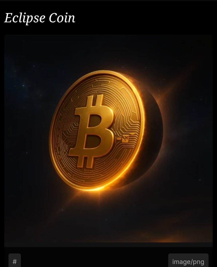 ⏳ Auction in the Next Hour ⏳

🌑 Eclipse Coin — where light meets shadow, and the chain’s brilliance burns through the dark.
A cosmic symbol of resilience and vision, engraved with the BSV logo.

Auction goes LIVE soon — stay ready.

#BitcoinSV #NFT #Auction #EclipseCoin