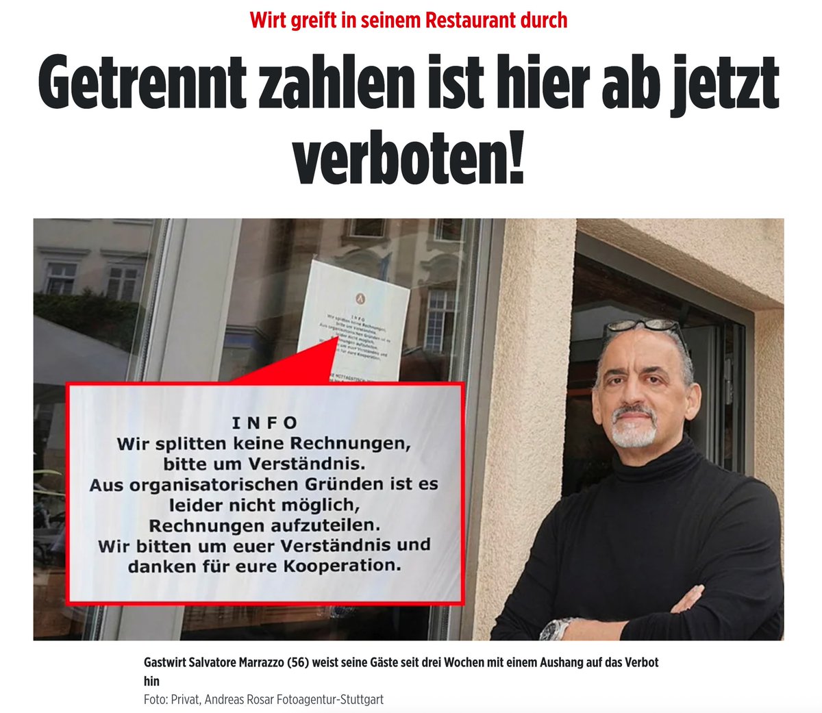 Sein Restaurant, seine Regeln.

Mein Geld, meine Regeln und den Laden würde ich meiden.