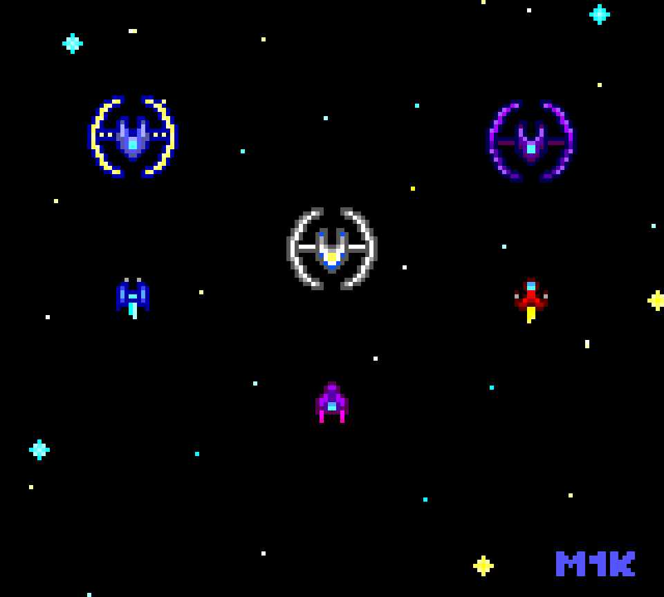 Maquette de 3 nouveaux ennemis pour Overdrive ! 💪
Mockup of 3 new enemies for Overdrive ! 💪

Likes &amp; Rt appreciated ! 😊 

#shmup #shmups #stg #gamedev #indiedev #indiegamedev #indiegame #pixelart #aseprite #retrogames #pc #sega #gamegear #mastersystem