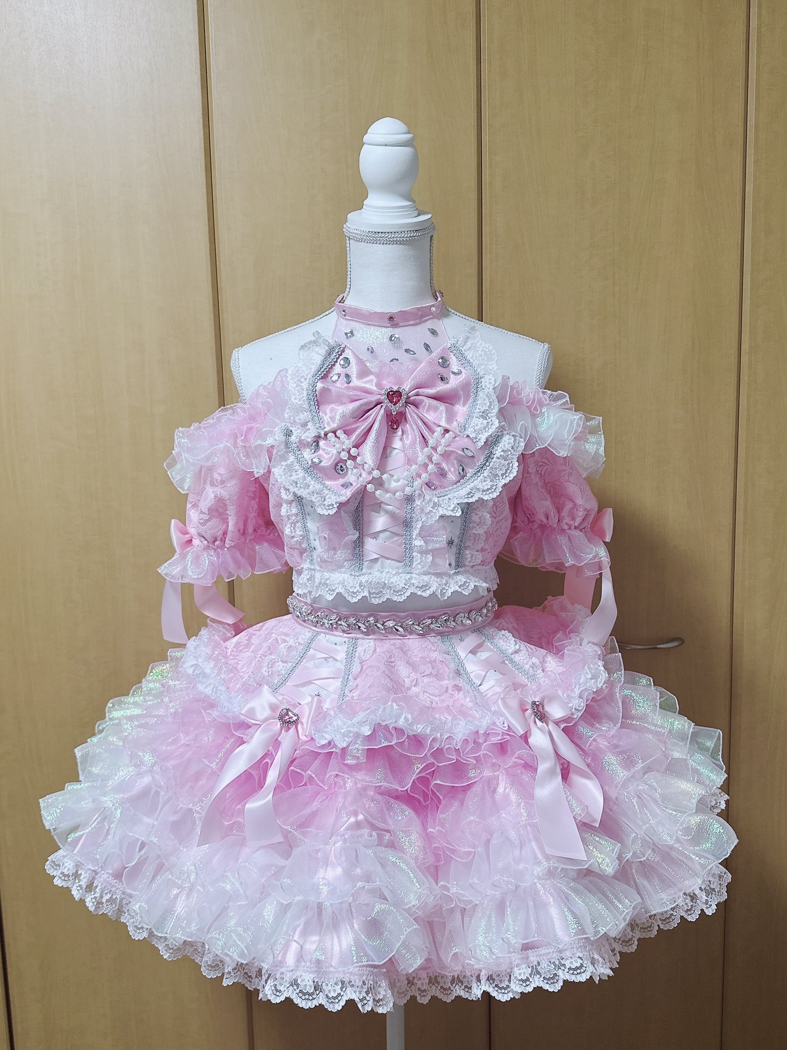 【オリジナル衣装】キラキラビジュー FRUITS ZIPPER 新衣装 解禁】 ビジューレース衣装👗✨ 🩵真中