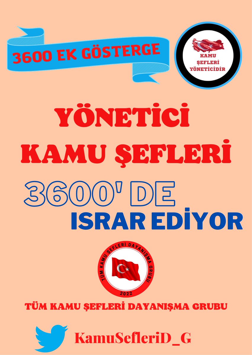 🇹🇷 TÜM KAMU ŞEFLERİ DAYANIŞMA GRUBU 🇹🇷 (@kamuseflerid_g) on Twitter photo ✅Talebimiz AÇIK ve NET!
✅3600 Ek Gösterge!
✅Neden mi?
✅Çünkü DEVLETİN SÖZÜ VAR.
Yönetici #TümKamuŞefleri olarak Devletin tüm mağdurlar için verdiği sözün tutulmasını ve adaletin sağlanmasını talep ediyoruz. Sayın <a href="/RTErdogan/">Recep Tayyip Erdoğan</a> <a href="/isikhanvedat/">Prof. Dr. Vedat Işıkhan</a> <a href="/_cevdetyilmaz/">Cevdet Yılmaz</a> <a href="/memetsimsek/">Mehmet Simsek</a> ✅Talebimiz AÇIK ve NET!
✅3600 Ek Gösterge!
✅Neden mi?
✅Çünkü DEVLETİN SÖZÜ VAR.
Yönetici #TümKamuŞefleri olarak Devletin tüm mağdurlar için verdiği sözün tutulmasını ve adaletin sağlanmasını talep ediyoruz. Sayın <a href="/RTErdogan/">Recep Tayyip Erdoğan</a> <a href="/isikhanvedat/">Prof. Dr. Vedat Işıkhan</a> <a href="/_cevdetyilmaz/">Cevdet Yılmaz</a> <a href="/memetsimsek/">Mehmet Simsek</a>