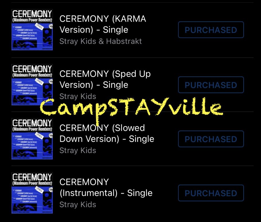 Camp STAYville (@campstayville) on Twitter photo STAY, have you secured your Maximum Power CEREMONY Remixes? Remember not to buy the Single ver. if you already purchased it with the original album and delete them from your library after they're fully downloaded! Do you have a favorite? Tell us what you think! STAY, have you secured your Maximum Power CEREMONY Remixes? Remember not to buy the Single ver. if you already purchased it with the original album and delete them from your library after they're fully downloaded! Do you have a favorite? Tell us what you think!