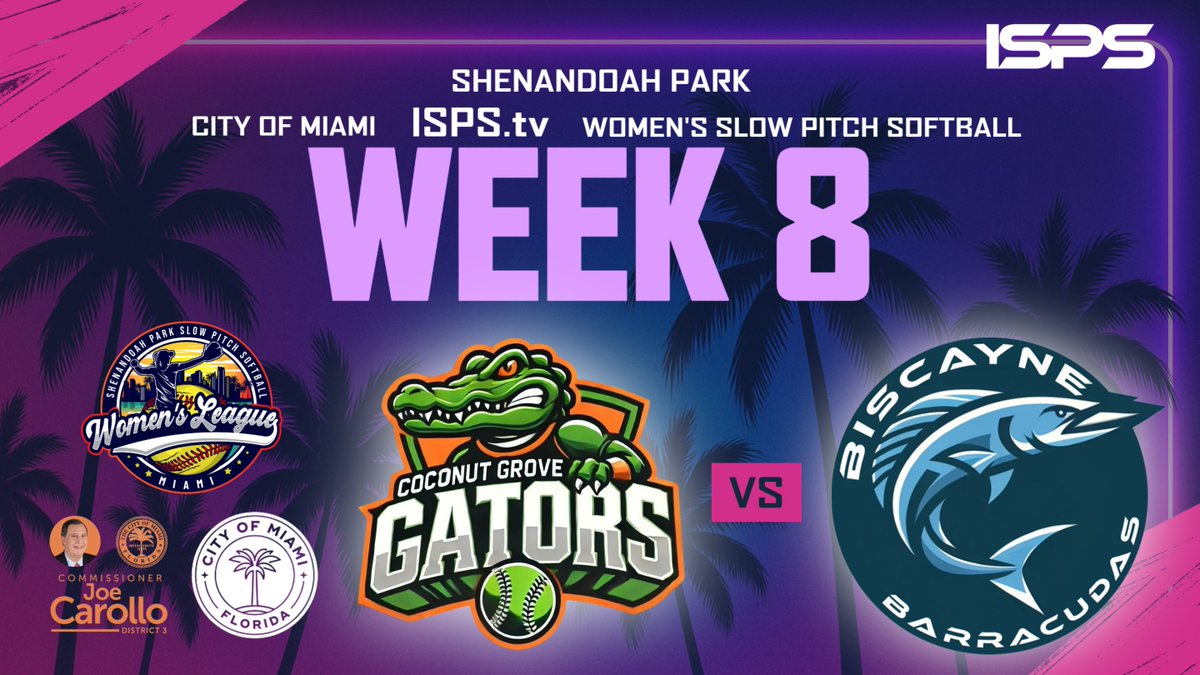 ISPSđ„ (@ispso) on Twitter photo Miamiâs about to heat up! Sparks vs Warriors. Gators vs Barracudas. Womenâs Slow Pitch action LIVE Tuesday 7:30PM on ISPS.tv! #PlayISPS #SoftballLive #MiamiSports @CITYOFMIAMI <a href="/JoeCarolloNow/">Joe Carollo</a> Miamiâs about to heat up! Sparks vs Warriors. Gators vs Barracudas. Womenâs Slow Pitch action LIVE Tuesday 7:30PM on ISPS.tv! #PlayISPS #SoftballLive #MiamiSports @CITYOFMIAMI <a href="/JoeCarolloNow/">Joe Carollo</a>