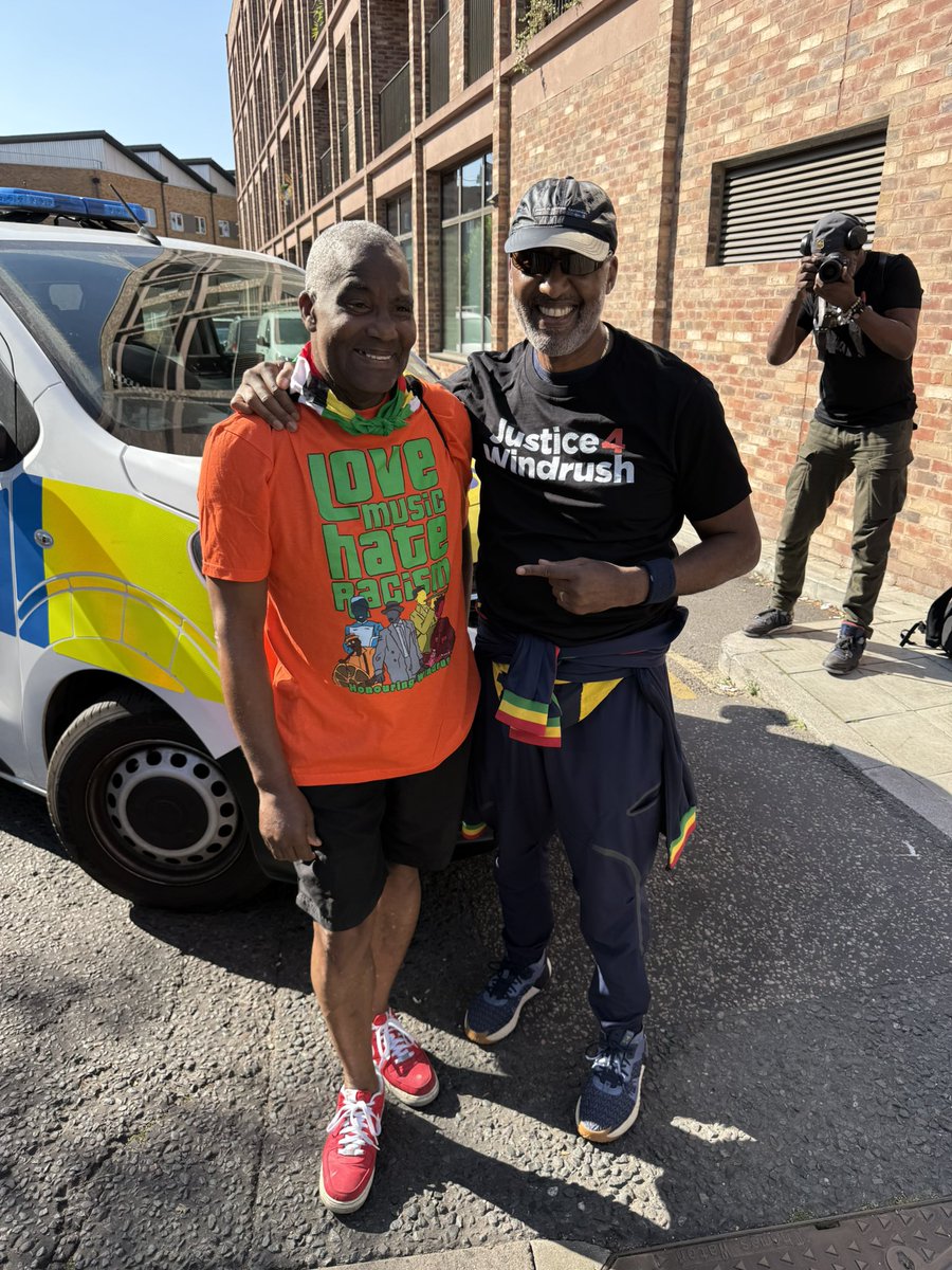 LeroyLogan999's tweet image. We’re about to set off on @LNHCarnival 2025, part of the @lmhrireland float as a @J4Windrush rep, together w/ @colinmcfarlane &amp;amp; a great collective ready to enjoy #Carnival2025