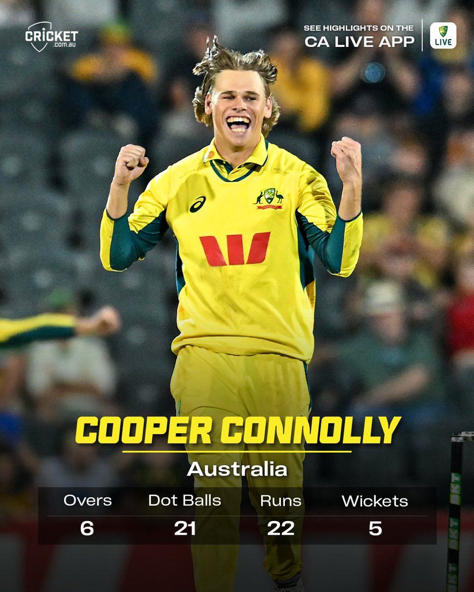 Cooper Connolly broke through with five wickets, the top three all scored tons and Australia finished the series with a massive victory.

Check out the #AUSvSA match report: cricketa.us/4lM8lEz