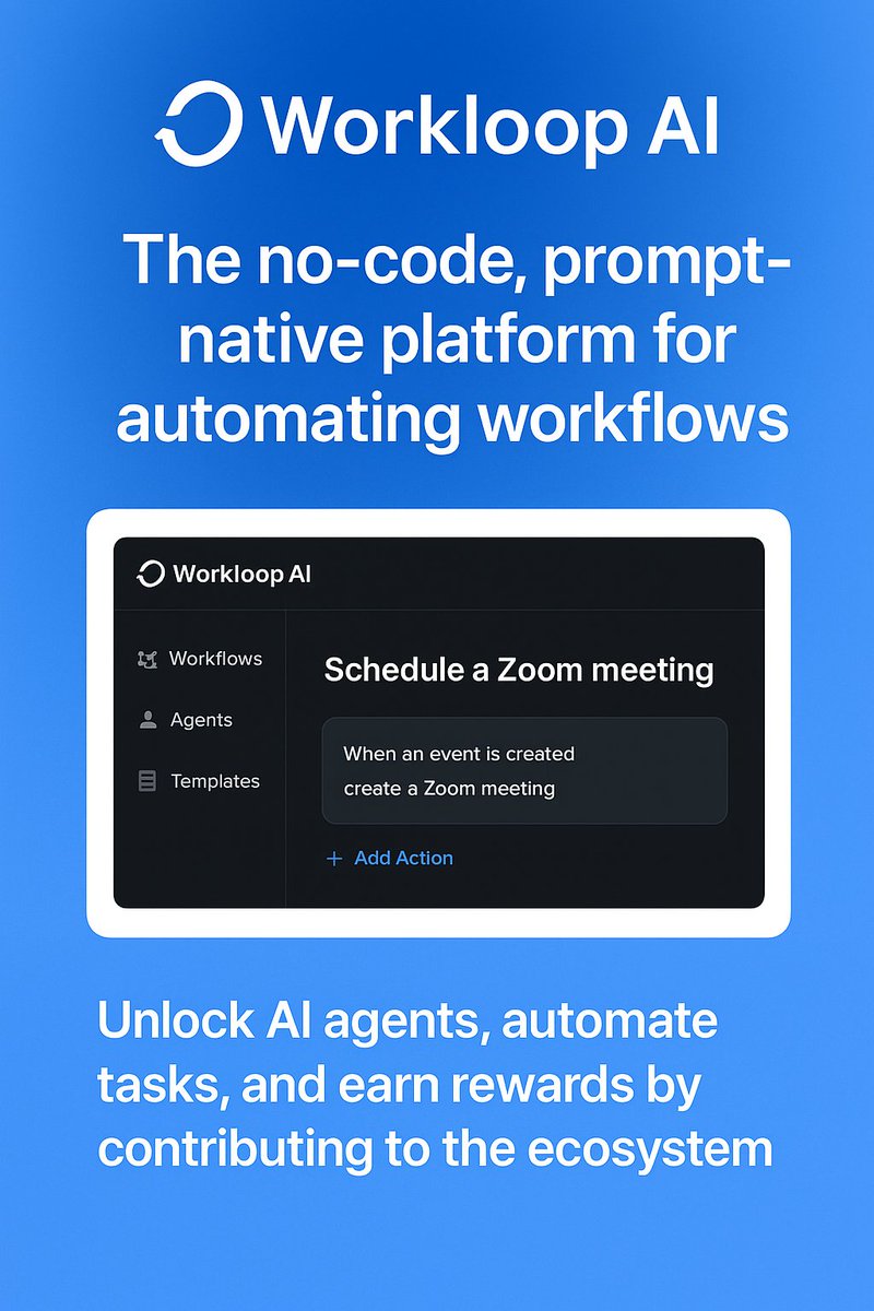 Vicloteck1's tweet photo. 🚀 Excited about Workloop AI — the no-code, prompt-native platform that turns plain English into automated workflows.

💡 $LOOP unlocks AI agents, task automation &amp; rewards for ecosystem contributors.

Join the future of AI automation! 🌐 #WorkloopAI #NoCode #Automation #Web3 https://t.co/wCa8cNxOuB