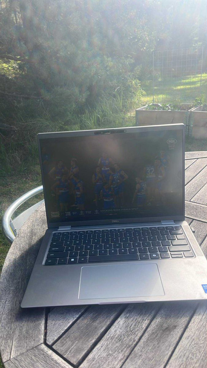 Cheering on the Dockers this morning from the Swedish archipelago 💜💜 what a GAME