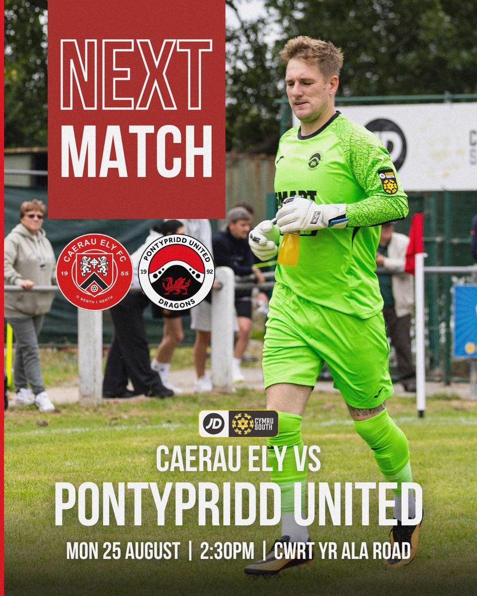 𝐍𝐄𝐗𝐓 𝐔𝐏 🔜

<a href="/CaerauElyFC/">Caerau Ely FC</a> 🆚 Pontypridd United

📅 Monday 25th August
⏰ 2:30PM
🏟 Cwrt Yr Ala Road
📍 CF5 5QS 

We're in a tough period, but we'll dust ourselves off and go again this Bank Holiday Monday! 🐉 

#OneClub #WeAreUnited