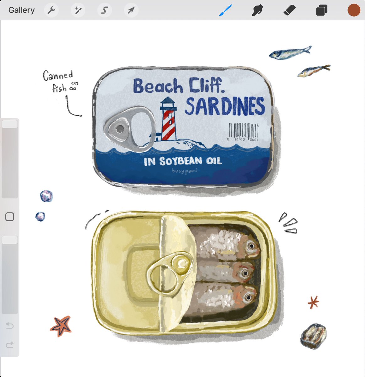 busypaint's tweet image. ลองบรัชใหม่กับปลากระแป๋ง 🎣