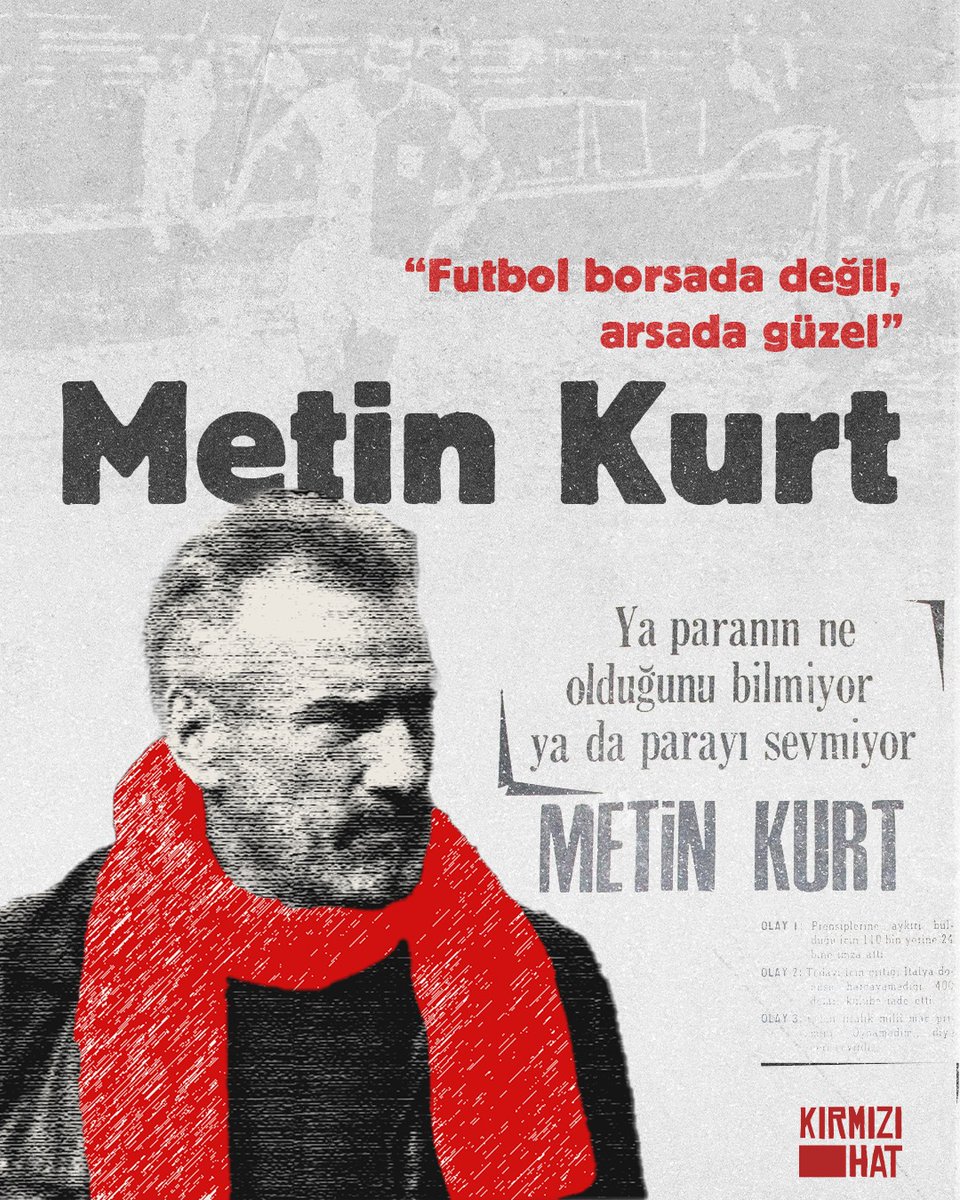 "Bizim idollerimiz farklıydı. Mesela, Deniz Gezmiş’in bir forma numarası olsaydı, o numarayı giyerdim; Mahir Çayan’ın numarası olsaydı, o numarayı giyerdim. Bizim idollerimiz onlardı." diyen;

Başka bir dünyanın, futbolun mümkün olduğunu gösteren #MetinKurt'u saygıyla anıyoruz.