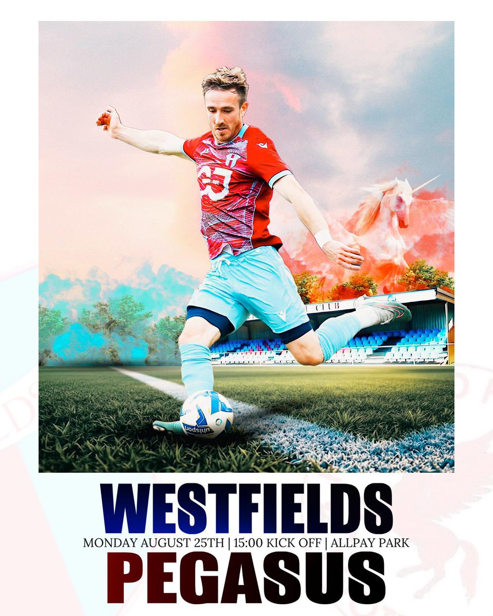 Westfieldsfc1's tweet photo. NEXT 🆙 | It’s Derby Day at Allpay Park on Monday afternoon when we welcome Hereford Pegasus. 

🆚 Hereford Pegasus
🎟️ Adults £8 | Concessions £6 | Students/U16 £1
✅ Westfields Supporters Club Members - FREE
🥧 Food Available
🍺 Bar 66 & The Bolthole OPEN!
☀️ It’s looking like a nice day 
📍 Allpay Park, Hereford, HR4 9NA
🍻 Thanks to Martyn & Sam Davies and friends for booking the @UKAirband Executive Suite! 

We are expecting a decent crowd so please arrive early! 

#FieldsTogether 🟣🔵