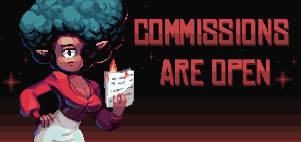 PepperedGame's tweet photo. NARARCHER'S COMMISSIONS ARE OPEN

The art director and the sole creator of the entire visual style of PEPPERED, @Nararcher , is accepting commissions. 

Full-art pixel style, in-game sprites, and more!   If you want to get yourself custom art or you just want to support one of the creators behind PEPPERED, go here to see the prices:  
https://t.co/WdRaYEimG2