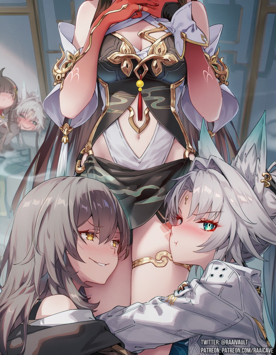 RaaiVault's tweet photo. Lingsha 霊砂 
Feixiao 飛霄
Stelle 星
Let the fight for the thighs begin...
#HonkaiStarRail https://t.co/SkJTXCj47x