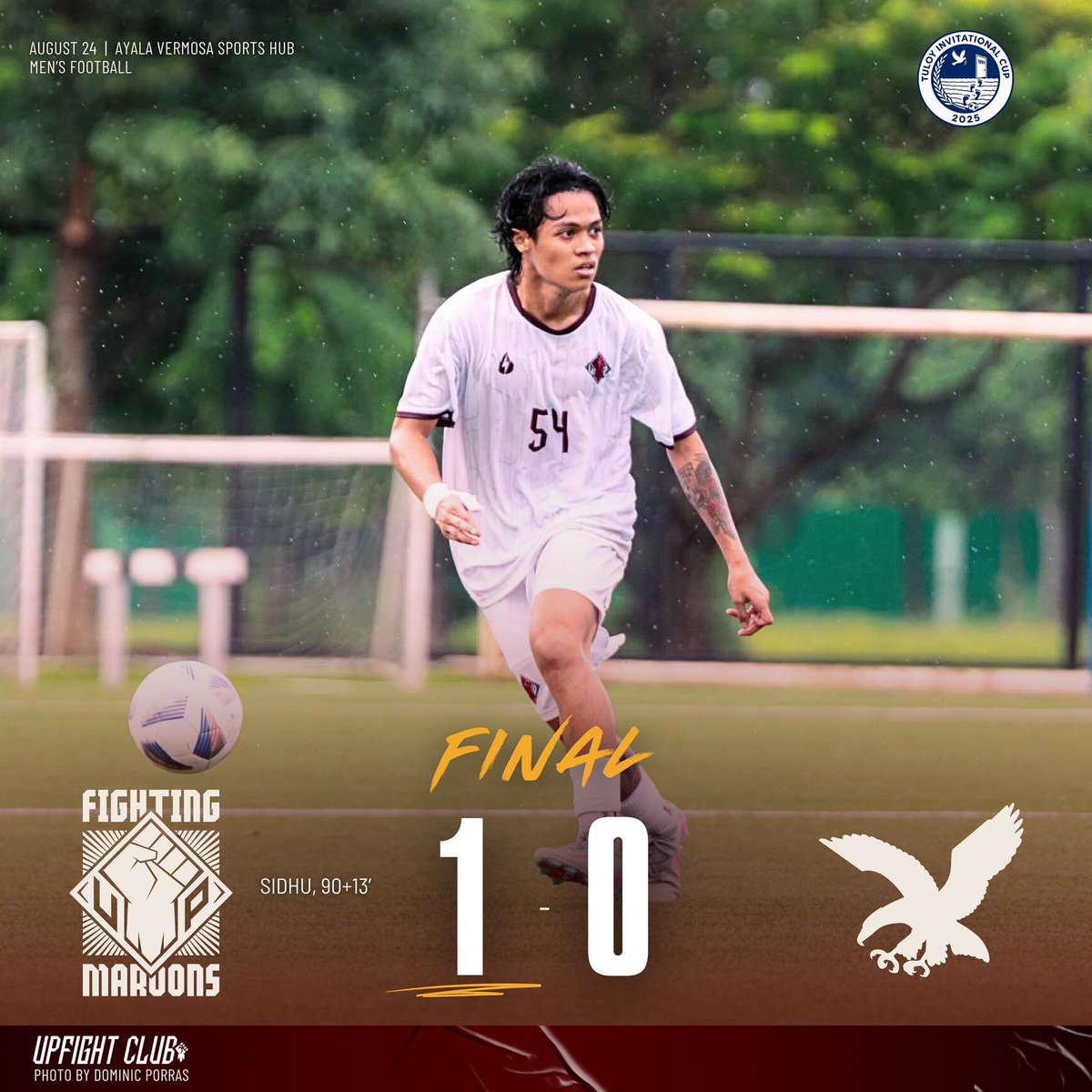 TULOY SA FINALS ✊🏻

The UP Men’s Football Team broke through Ateneo’s staunch defense in the #TuloyInvitationalCup semifinal, securing a hard-fought 1–0 victory!

They now advance to the Finals, where they will face Tuloy FC on August 31!

#UPFight❤️💚✊🏻
#UPMFT