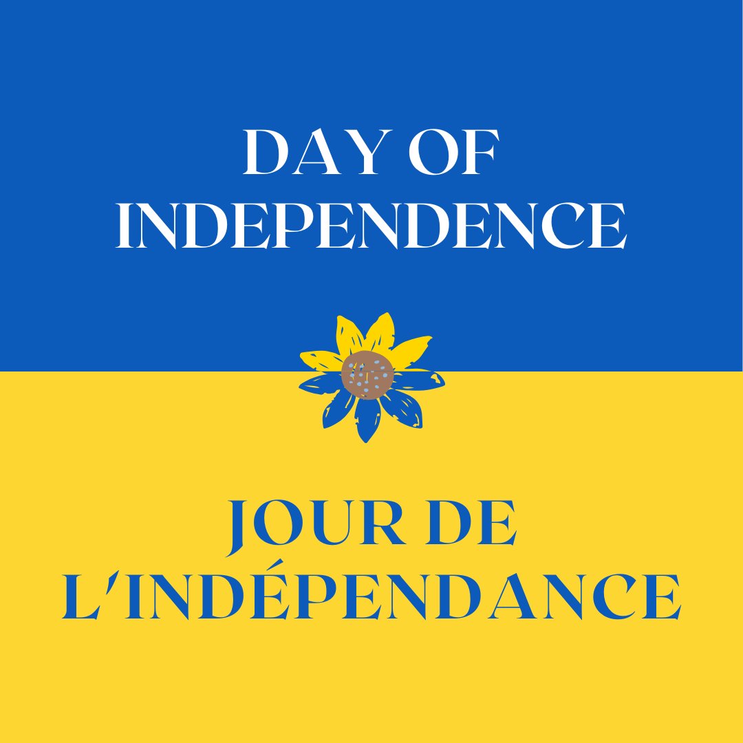 34 years after Ukraine gained its independence, now more than ever is the time to reaffirm our support for the freedom and sovereignty of Ukraine and its people.🔵🟡
--
Trente-quatre ans après que l’Ukraine a obtenu son indépendance, il est plus que jamais le temps de réaffirmer
