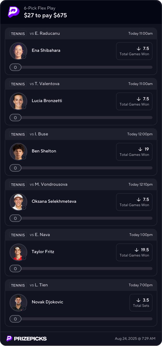 Just published: Tennis picks starts at 11am dubclub.win/dahoodexecutiv…