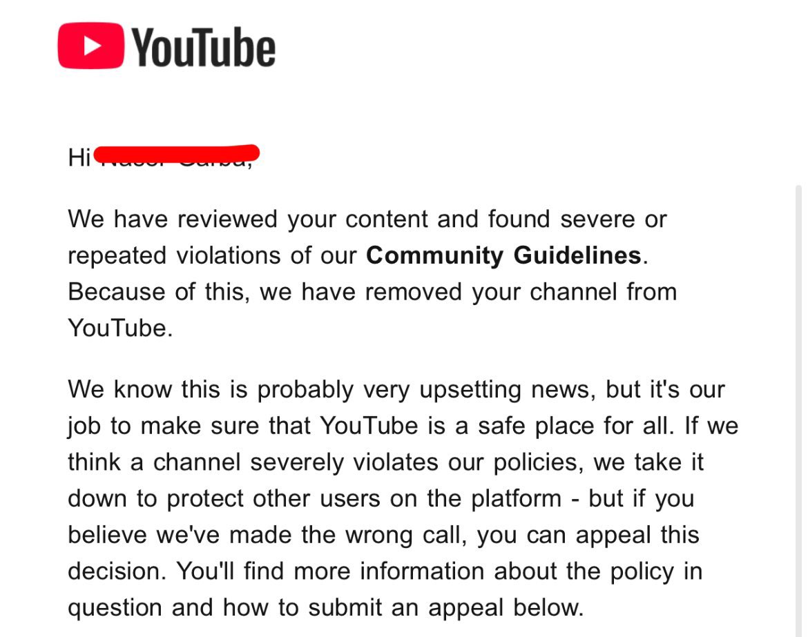fytnas's tweet image. 🚨 YouTube Is Demonetising Channels!

I have created an appeal script in case your channel is demonetised.

This appeal script has 95%+ success rate.

You have 24 HOURS to get it. ‼️

Like, Repost &amp;amp; Comment “APPEAL” &amp;amp; I’ll DM you the script (Must be following so I can DM)