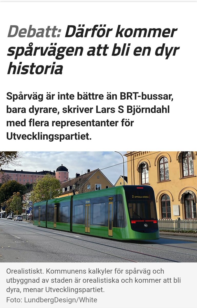 Kan va d mest störda jag upplevt i politiken. Inför valet 2022 bildades partiet UP (utvecklingsstörda partiet) för att stoppa byggandet av spårväg i Uppsala. Som vågmästare släppte dom sedan fram S/V/MP och möjliggjorde då bygget, bara för att sedan sätta sig i opposition mot det