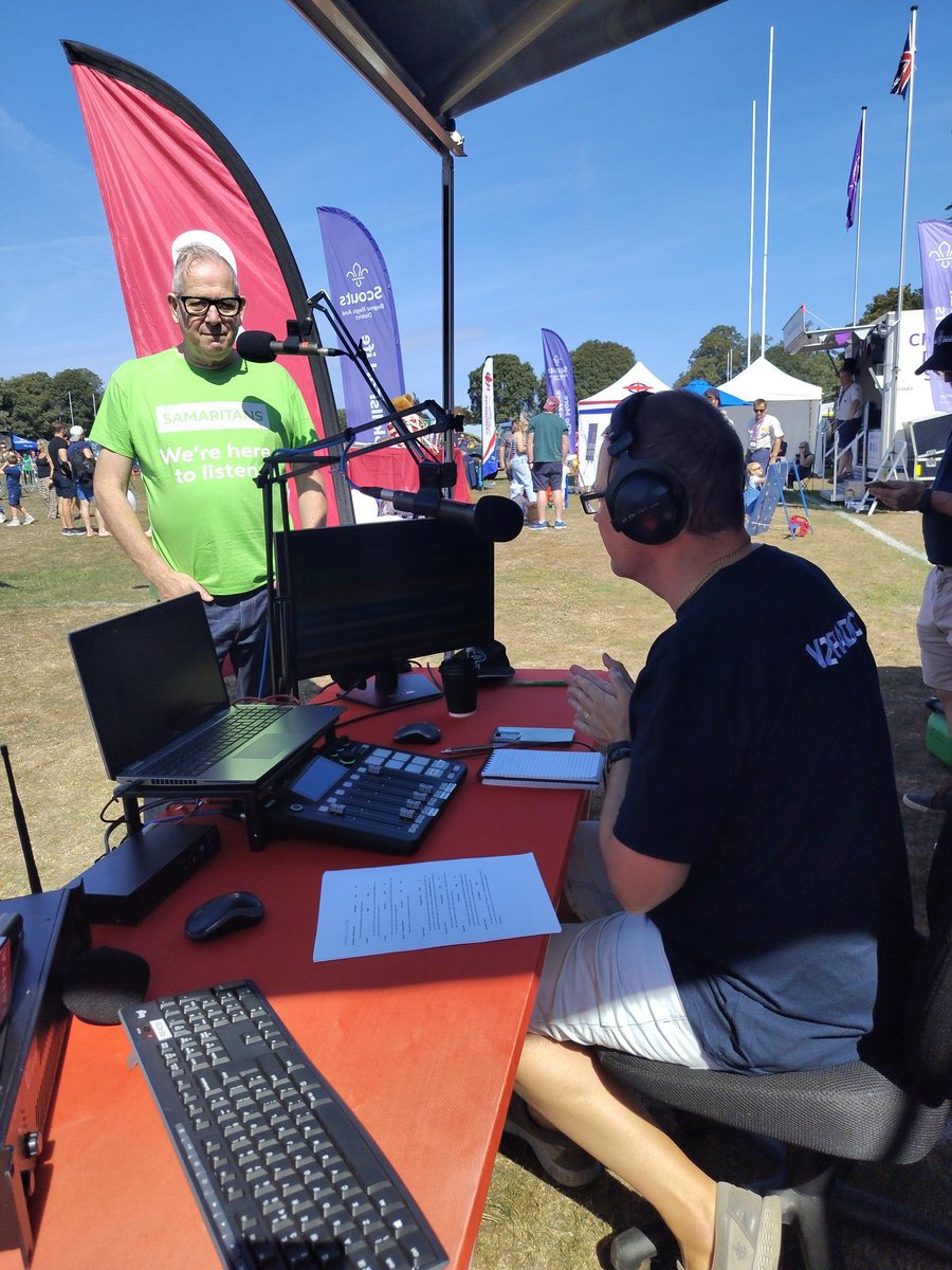 We're at Chichester's Emergency Services and Community Day in Oaklands Park! It's been a busy morning, and we will be here for the afternoon, too. Pop by to say hello.

Here is a photo of our director, Paul, being interviewed by V2 Radio.