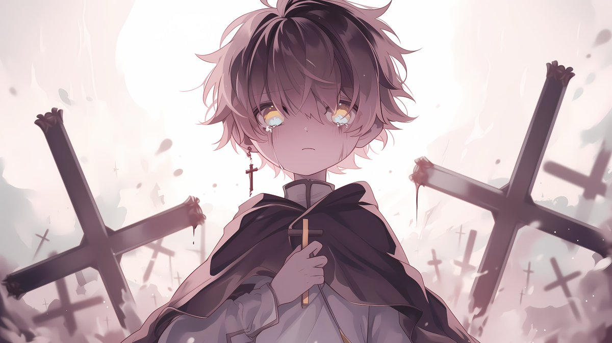 yuzuminatsu's tweet photo. Holy War   
#AIart #AIArtwork #AIイラスト #ショタ #shota https://t.co/X4gaMSNutk