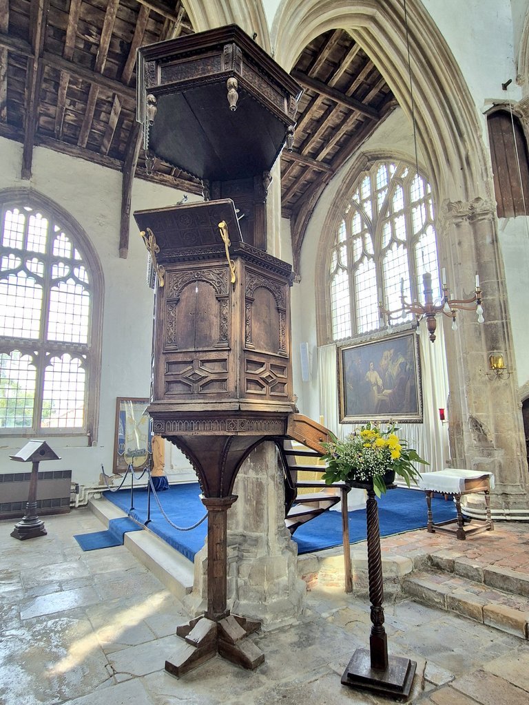For #SundaySermons, here's the fabulous #pulpit, dated 1620 at the glorious, fascinating Walpole St Peter's.