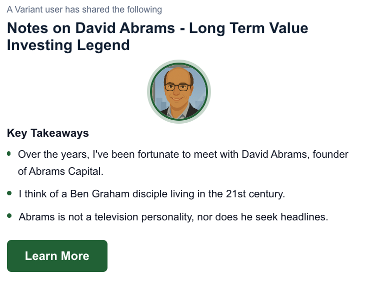 David Abrams is one of the greatest value investors of our generation. Founder of Abrams Capital, a true Ben Graham disciple living in the 21st century. He avoids headlines, rarely speaks publicly, and quietly compounds capital. A manager shares their perspective.