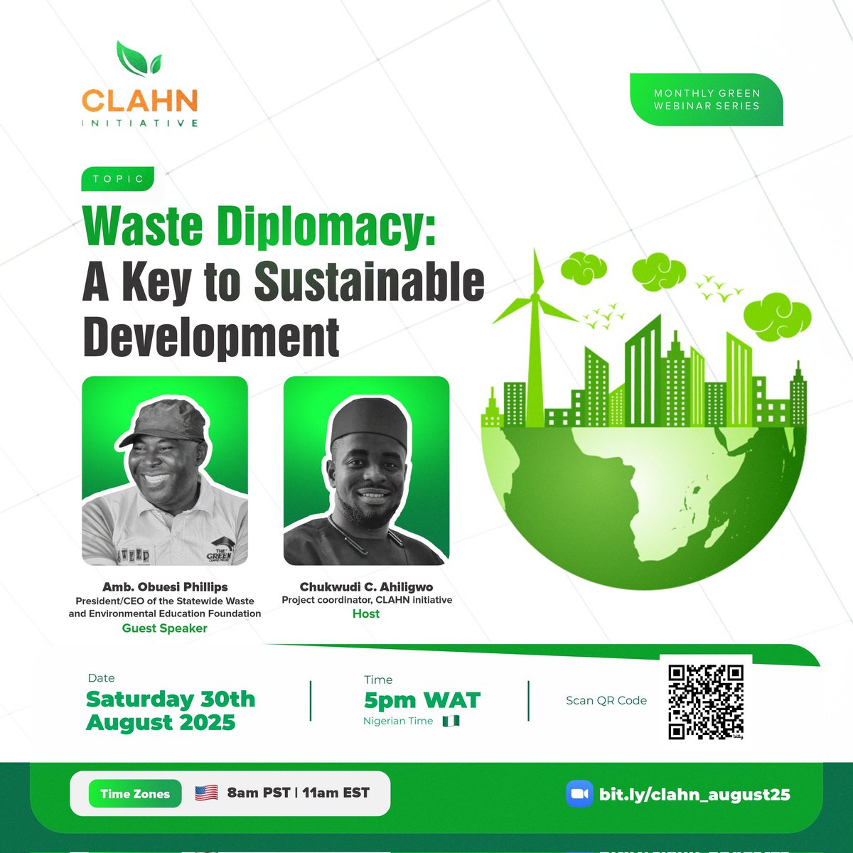🌍♻️ Join us this August for the CLAHN Initiative Monthly Green Webinar!
We’ll explore how waste diplomacy can drive sustainability, innovation &amp; global growth. 🌱💡

Don’t miss it 👉 bit.ly/clahn_august25

#Sustainability #WasteDiplomacy #ClimateAction #CLAHNInitiative