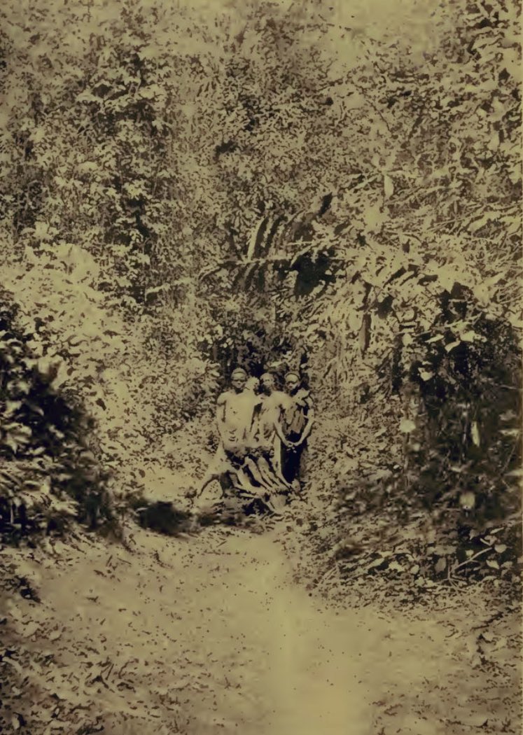 A group of Benin natives beautifully adorned in the edo cotton fabric, on a journey from Ughoton to Benin city, through the Ode -Ughoton route “Ekewan Rd”.
Photo taken 134yrs ago, by Mr. C punch on February 1891.