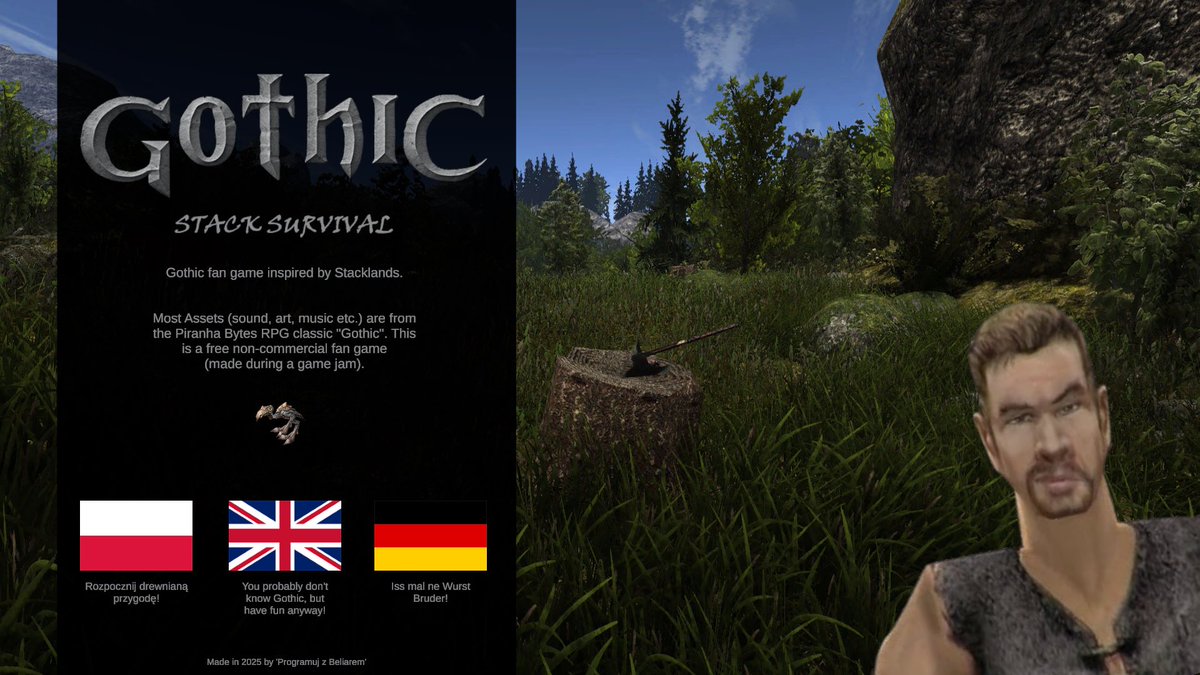 gothicthegame's tweet image. Gothic Community Project Contest — Winner #5
Gothic Stack Survival by BeliarMedia
Play (free) — beliarmedia.itch.io/gothic-stack-s…
Created by Mateusz Kupilas, inspired by Stacklands.
Thank you also for coming at Gamescom and presenting the project in person!