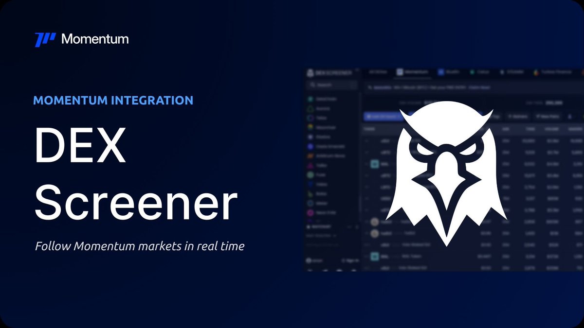 MMT fam, big news 🫟

<a href="/MMTFinance/">Momentum</a> is now live on Dexscreener!

You can track all Momentum pairs in real time - price, charts, volume and liquidity right at your fingertips. 

Super smooth, super clear and makes market tracking way easier.

Dive in here👇
dexscreener.com/sui/momentum