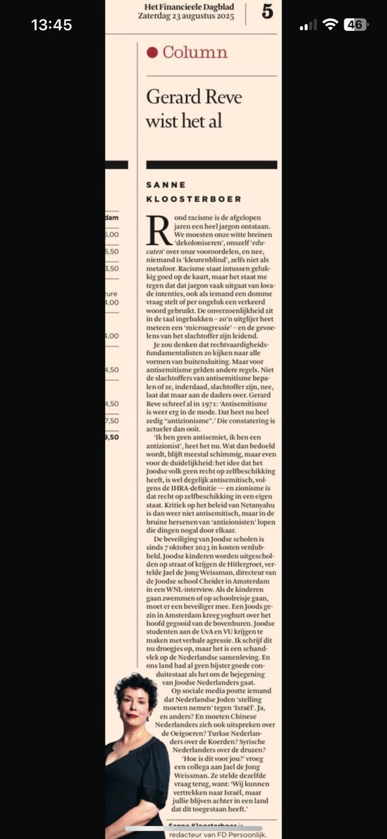 Goede column van Sanne Kloosterboer: