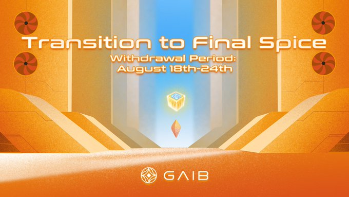 Pius Githugu (@pius_githugu) on Twitter photo Last chance
The withdrawal window for <a href="/gaib_ai/">GAIB 🟠 | RWAiFi</a> closes TONIGHT, Aug 24th, 11:59PM UTC
⏳ Don’t miss out stay in and auto join Final Spice starting tomorrow!
🌶️ This <2-month run offers a 10x multiplier to reward loyal holders. HODL strong! 💪 Last chance
The withdrawal window for <a href="/gaib_ai/">GAIB 🟠 | RWAiFi</a> closes TONIGHT, Aug 24th, 11:59PM UTC
⏳ Don’t miss out stay in and auto join Final Spice starting tomorrow!
🌶️ This <2-month run offers a 10x multiplier to reward loyal holders. HODL strong! 💪
