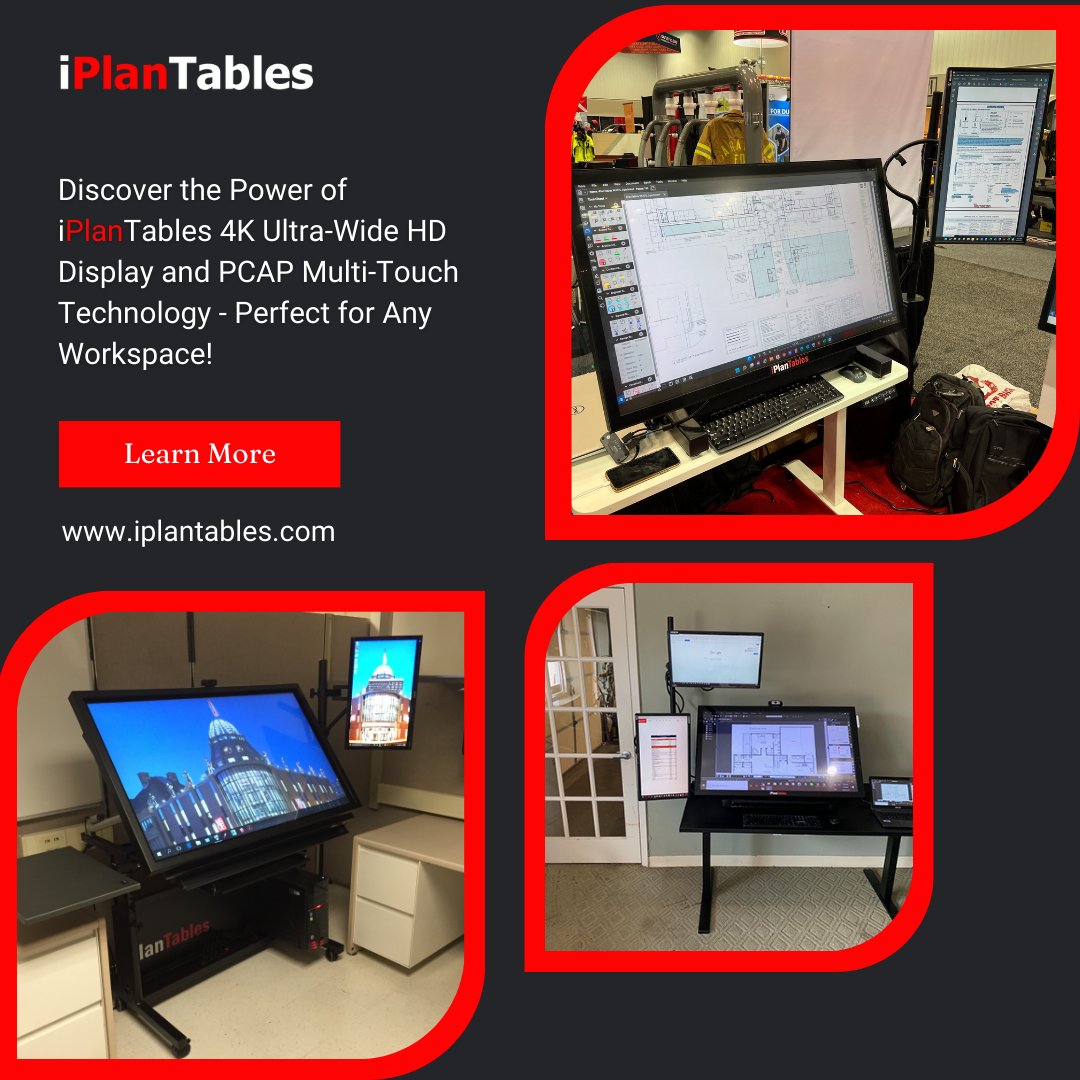 The iPlanTables tabletop stand is sturdy, made up of steel with 4K ultra-wide HD display and PCAP multi-touch technology. It is also very stylish, ergonomic, and functional.

hubs.li/Q03BvJjm0

#iplantables #touchscreenmonitor #USA #BlueBeam #Procore #multitouchscreen