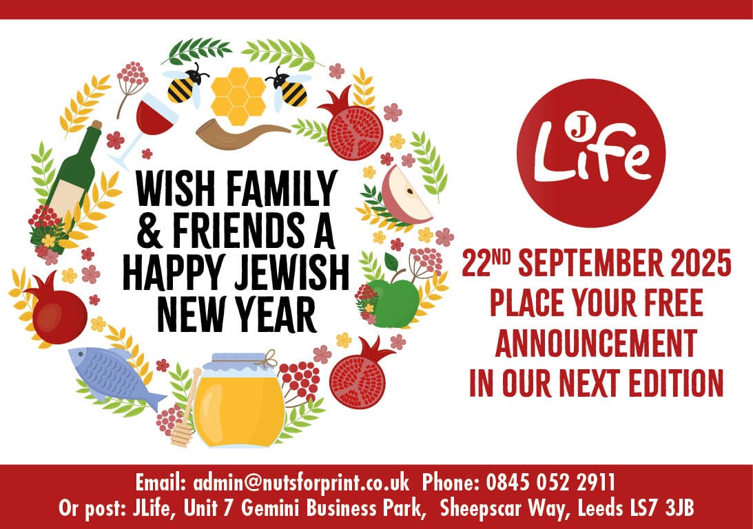 Still time for Leeds edition to send well wishes to friends &amp; family this Jewish New Year in our next edition for FREE!!! Send name, phone number, email and a maximum of 20 words.

#JLife #Leeds #Jewishlife #JewishCommunity #JewishNewYear