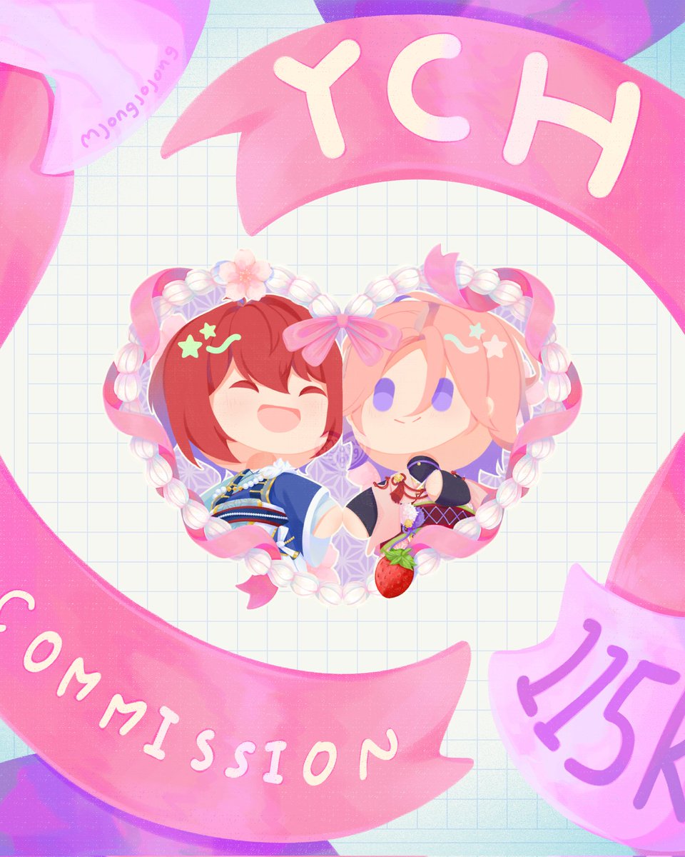 Mjongjojong's tweet image. ㅤ♪ like and retweet are appreciated ♪

Halo! Aku membawakan menu YCH baru, hihi~ file only or bundling with keychain also available! 
I'm opening 3 slots! If you're interested kindly DM me! don't forget to mention after DM :3

ㅤ✦ ε: More info ↷ 
mjongjojong.notion.site/YCH-Commission…