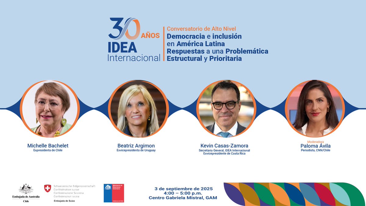 Marcela Rios Tobar 💚💜 (@mriost) on Twitter photo 30 años de <a href="/Int_IDEA/">International IDEA</a> de trabajo para fortalecer las democracias y elecciones
Acompáñenos este 3 y 4 de septiembre en Santiago en un diálogo internacional con líderes, especialistas, académic@s, periodistas y mucho más.
Inscripción requerida 👇🏼
forms.office.com/pages/response… 30 años de <a href="/Int_IDEA/">International IDEA</a> de trabajo para fortalecer las democracias y elecciones
Acompáñenos este 3 y 4 de septiembre en Santiago en un diálogo internacional con líderes, especialistas, académic@s, periodistas y mucho más.
Inscripción requerida 👇🏼
forms.office.com/pages/response…
